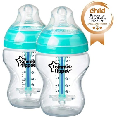 Tommee Tippee Шише за хранене Advanced Anti-Colic 0м+, 260 мл, 2 бр. /оп. 42252541 (TT.0024)