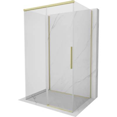 Mexen Rox-3S душ кабина 3-стенна плъзгаща се 145 x 75 см, прозрачна, златна (8C2-145-075-55-00-3S)