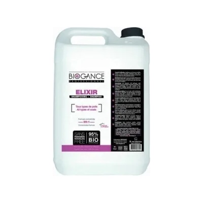 BIOGANCE Elixir Pro - Универсален шампоан за кучета с алое вера, нежно почиства, укрепва козината и улеснява разплитането на козина, 5л
