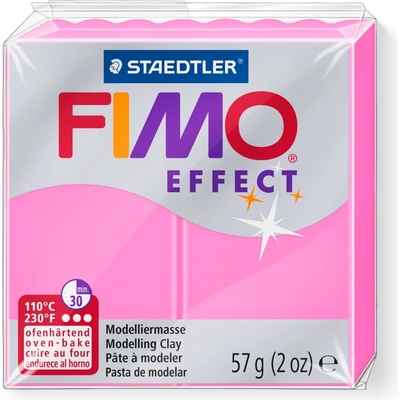 FIMO Пололимерна глина Staedtler Fimo Effect, 57g, неон розов 201 (21896-А-НЕОН РОЗОВ)