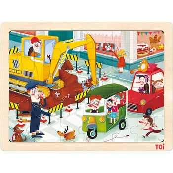 Toi World Детски пъзел Toi World - Строителни машини, 24 части (TWTP016)