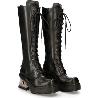 NEW ROCK 14-eye Boots (236-S1) kožené boty černé