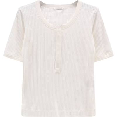 Jeanne Baret Дамска тениска Jeanne Baret Women's Pervinca T-Shirt - B. Co Gesso / White - размер 38 (EU) (916-6697-0112)