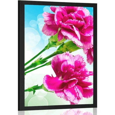 Plakát květ karafiátu - 20x30 silver