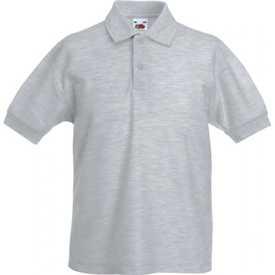 Fruit of the Loom KIDS 65/35 POLO / Детска поло тениска с къс ръкав - светлосив меланж 104 (163417610a3)