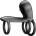 Pretty Love Jammy Cock Ring Vibrator with Clitoral Stimulator Black