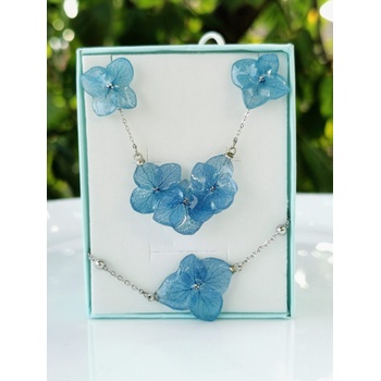 Meganflo Комплект синя хортензия с гривна