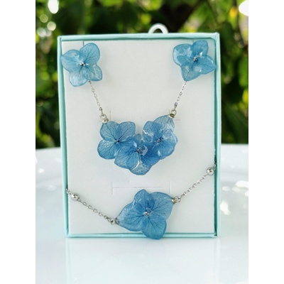 Meganflo Комплект синя хортензия с гривна