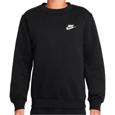 Детски пуловер Nike Kid's NSW Club Fleece Crew L/S Longsleeve - Black / White - размер M (704-6161-0113)