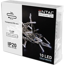 Entac reťaz 10 LED CW 1m 2xAA IP20