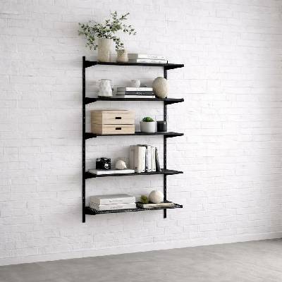 Walteco Nástěnná regálová sestava SINGLE, 1500x830 černá 330 mm , SHBLS300