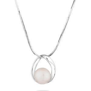 Swan Сребърно колие със сладководна бяла перла IP0121W Swan