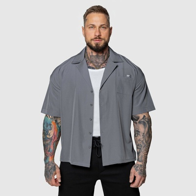 Iron Aesthetics Cuban oversized košeľa sivá