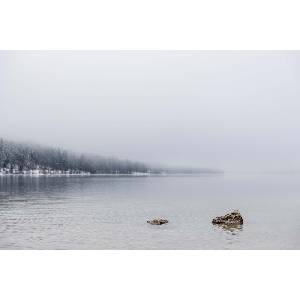 DIMEX ART Флизелинов фототапет скали и мъглив ден 375 x 250 см