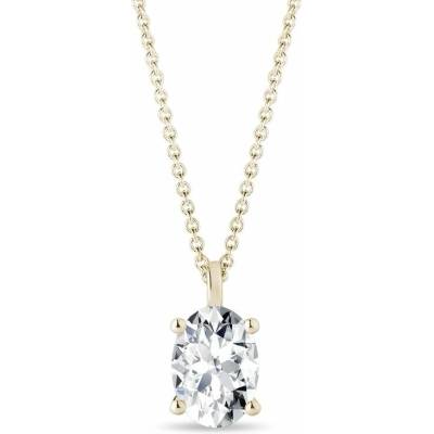 Klenota Náhrdelník zo žltého zlata s oválnym lab grown diamantom N0869753