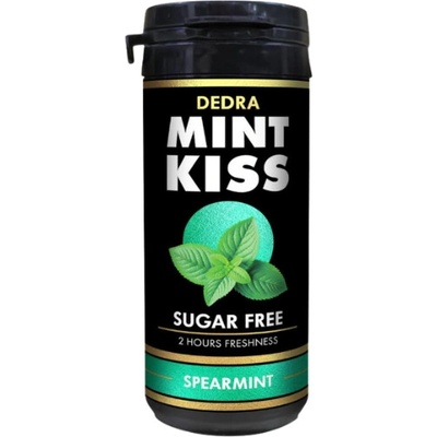 Dedra MINT KISS jemně mátové osvěžující pastilky bez cukru spearmint 28 g