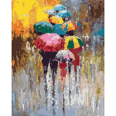 zuty Malování Podle Čísel Deštivý Den 80 x 100 Cm Plátno Rám