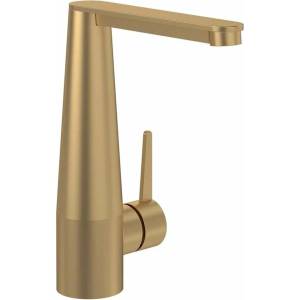Villeroy & Boch Едноръкохватков смесител за умивалник Villeroy&Boch Conum, цвят матово злато, с Push-Open клапан (TVW12700400076)