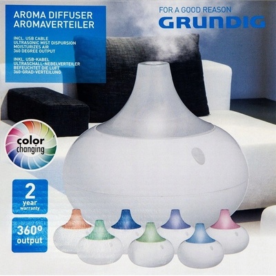 Grundig ED-12133 Aroma difuzér USB LED světlo 8 barev Aromaterapie 140 ml