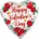 Amscan Джъмбо балон от фолио сърце с рози - Happy Valentines Day