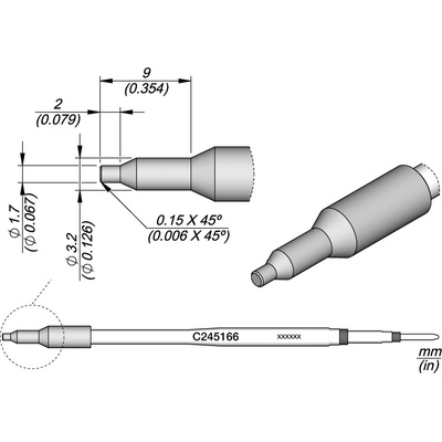 JBC C245166 – hrot pro plasty Inox Ø 1,7 mm