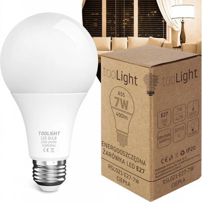 Toolight LED žiarovka E27 7W 490lm 3000K teplá RSL021 OSW-20006