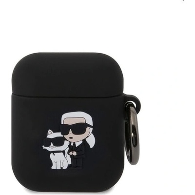 Karl Lagerfeld 3D Logo NFT Karl and Choupette Silikonové Pouzdro pro AirPods 1/2 KLA2RUNKC