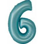 GoDan Foil balloon Smart, Number 6, matt blue, 76 cm GoDan