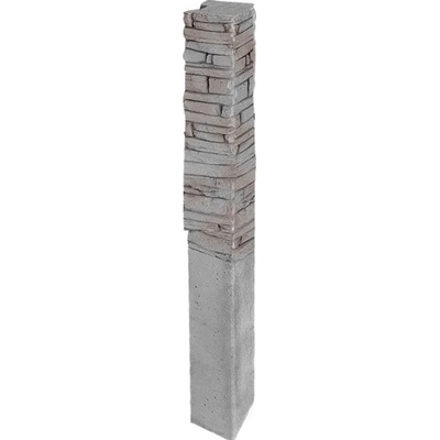 DITON Plotový systém QUICK WALL STONE Velikost: 15 × 15 × 210, Varianta: Quick wall stone - sloupek koncový 120 šedý mix, Povrch: standard, reliéfní