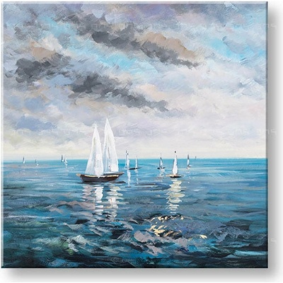 Maľovaný obraz na stenu LODE 70x70 cm - 70×70 cm / Premium 4 cm
