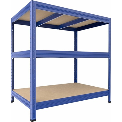 Biedrax Regál do technickej miestnosti 60 x 120 x 90 cm, modrý, 3 police MDF, 200 kg na policu
