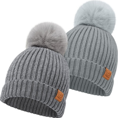 KeaBabies Зимна Детска Шапка 6-36М Сива 2 Броя Keababies