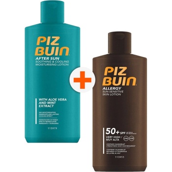 PIZ BUIN Комплект - Лосион за след слънце и Слънцезащитен лосион, SPF50+, 2 х 200 ml