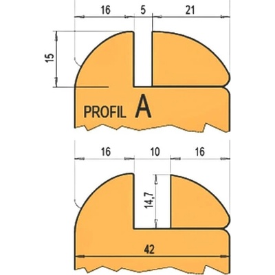 RH+ Sada nožů A pro hlavičku na interiérové dveře (profil + kontra profil)
