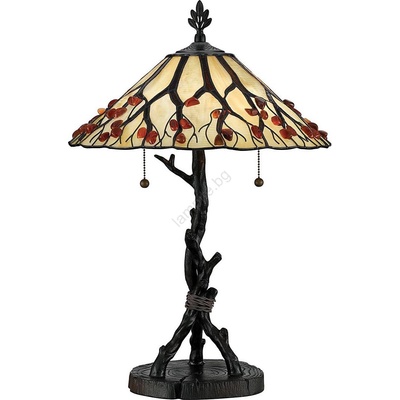 Quoizel QZ-WHISPERING-TL-VB - Настолна лампа Tiffany WHISPERING 2xE27/60W/230V (ED0896)