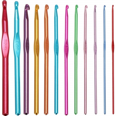Pletací háčky SPRINGOS KNITTING, sada 12 kusů