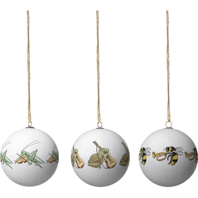 Design House Stockholm Elsa Beskow Frog Bumblebee Cricket коледни топки, 3 бр (2106-0117)