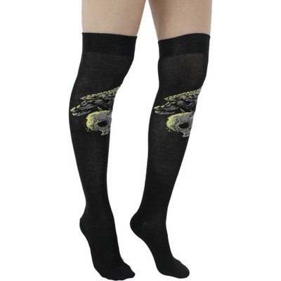 Pamela mann чорапи над коляното PAMELA MANN - Raven Skull Over - черни - PM1082