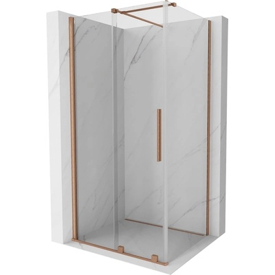 Mexen Velar плъзгаща се душ-кабина 90 x 80 см, прозрачна, четкана мед (871-090-080-01-65)