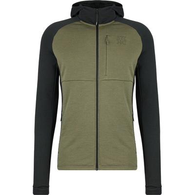Stoic Мъжко вълнено яке Stoic MerinoFleece240 StorforsSt. Zip Hoody Merino hoodie - Black / Olive Green - размер XL (005-6555-0214)