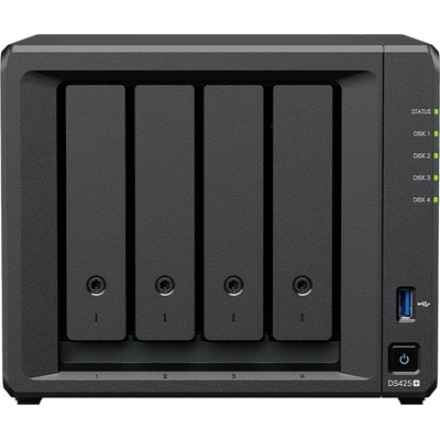 Мрежови диск (NAS) Synology DS425+, четириядрен Gemini Lake Refresh Intel Celeron J4125 2.0/2.7 GHz, без твърд диск, 1x 2.5GbE RJ-45, 1x 1GbE RJ-45, 2x USB 3.2 Gen 1 (DS425+)