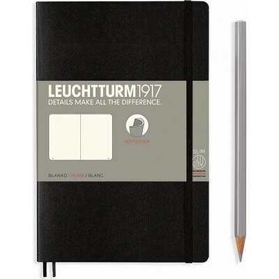 LEUCHTTURM1917 Softcover paperback B6+ Black čistý