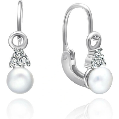 Olivie strieborné perlové náušničky pre bábätko 5174