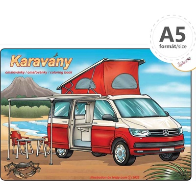 Omaľovánka A5 Karavany
