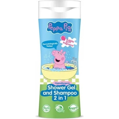 Peppa Pig sprchový gél a šampón 2in1 300 ml Bubble Gum