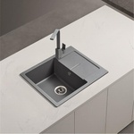 Inter Ceramic СЕТОВЕ ЗА КУХНЯ 2 в 1 / 3 в 1 BG 8220 GREY + 233010 GREY, Inter Ceramic (BG 8220 GREY + 233010 GREY) Мивка за вграждане