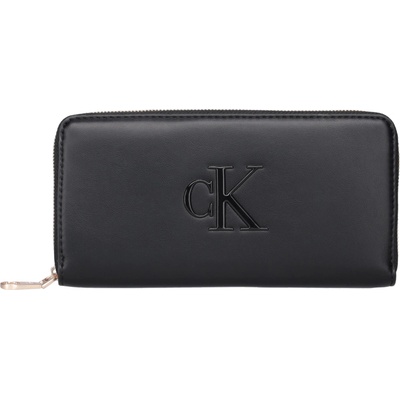 Módní peněženka Calvin Klein BOLD CK LONG ZIP AROUND Černá