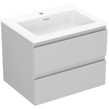 Mexen Orio баня шкаф 60 см с мивка Otis, 2 чекмеджета, сив мат/бял мат - 91A10-06047-2-BFF62-W18M01 (91A10-06047-2-BFF62-W18M01)