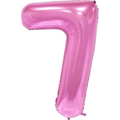 Cakesicq Fóliový balónek číslo sedm růžový 102cm