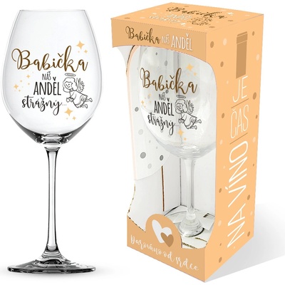 Nekupto Sklenice na víno Babička náš anděl strážný 440 ml